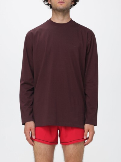 Y-3 Long-Sleeved Cotton T-Shirt with Contrast Logo and Dropped Shoulders