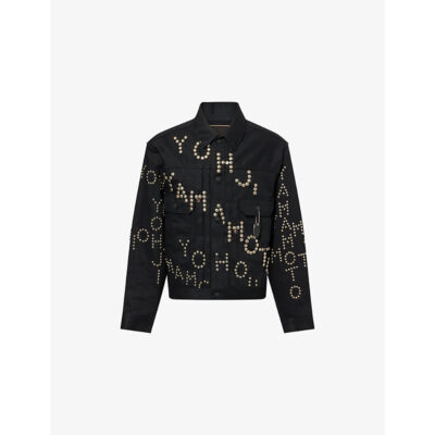 Yohji Yamamoto Mens Yohji Yamamoto Stud-Embellished Denim Jacket