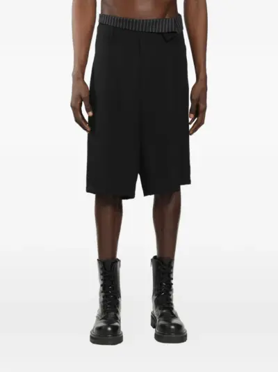 Yohji Yamamoto Thai wool gabardine shorts - Black