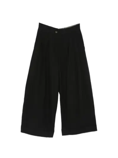 Ziggy Chen pleated turn-up trousers - Black