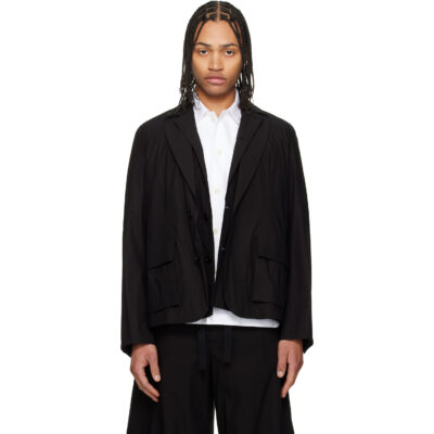 sacai Black Cotton Typewriter Blazer