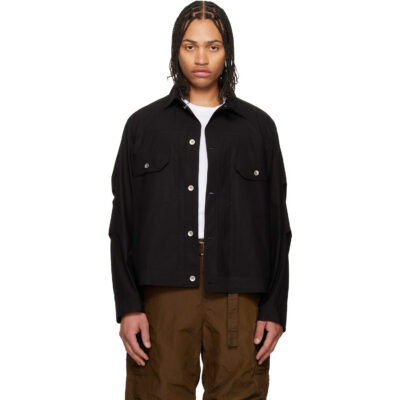 sacai Black Cotton Typewriter Jacket