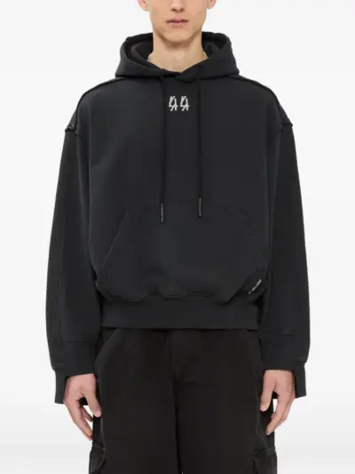 44 LABEL GROUP Mega 44 graphic-print drawstring hoodie - Black
