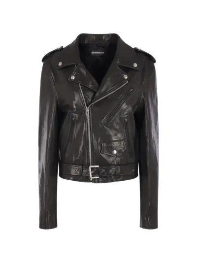 Ann Demeulemeester Clarin belted biker jacket - Black