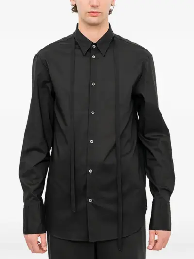 Ann Demeulemeester Elgar ribbon-detail shirt - Black