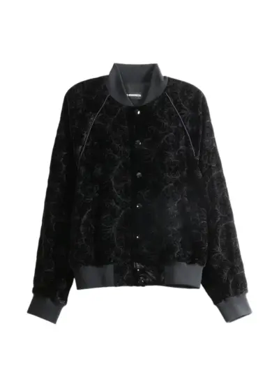 Ann Demeulemeester Esko floral-pattern bomber jacket - Black