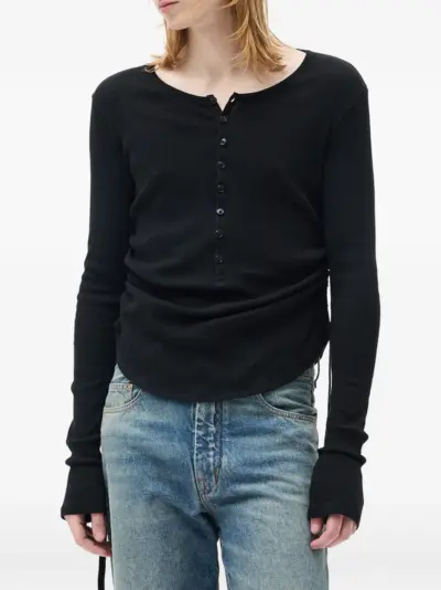 Ann Demeulemeester Hamar button-detail T-shirt - Black
