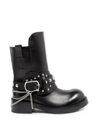 Ann Demeulemeester Tuxon studded chain-detail boots - Black