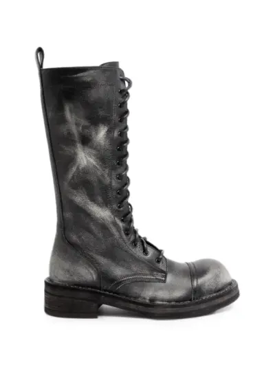Ann Demeulemeester brushed leather boots - Black