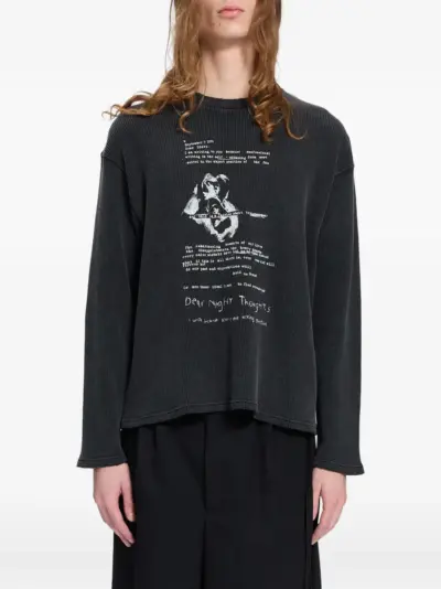 Ann Demeulemeester dot winkled crop T-shirt - Grey