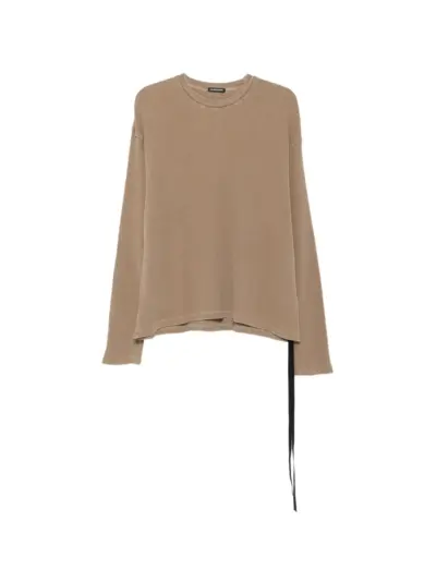 Ann Demeulemeester graphic-print waffle-knit sweater - Neutrals