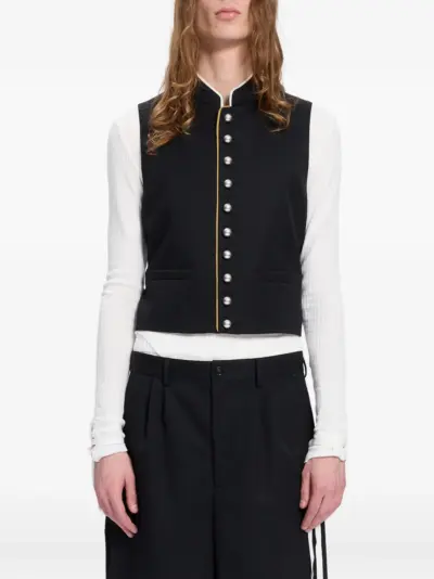 Ann Demeulemeester pinstripe button-up waistcoat - Black