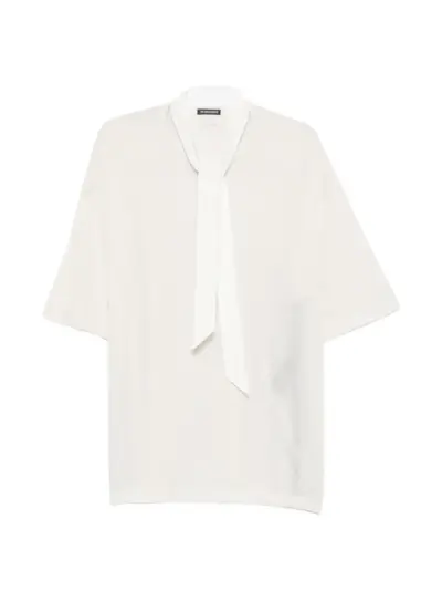 Ann Demeulemeester pussy-bow short-sleeve T-shirt - White