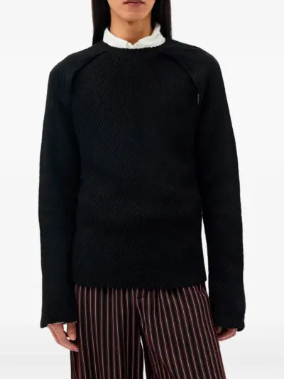 Ann Demeulemeester ribbed-knit sweater - Black