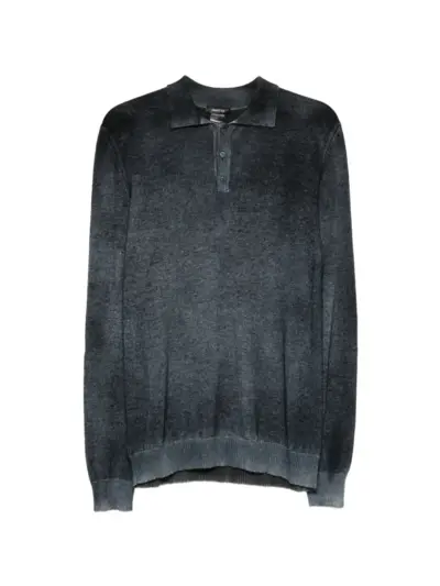 Avant Toi faded-effect polo shirt - Black
