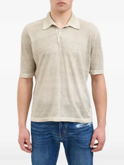 Avant Toi hand-painted polo shirt - Neutrals