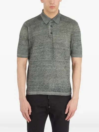Avant Toi short-sleeve knitted polo shirt - Grey