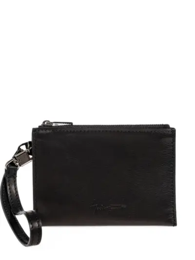 Discord Yohji Yamamoto logo-debossed leather wallet - Black