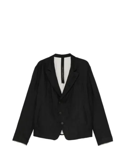 Forme D'expression crinkled-finish single-breasted blazer - Black