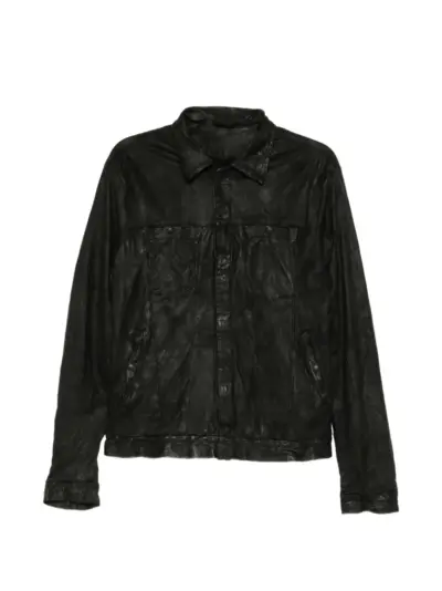 Giorgio Brato crinkled leather jacket - Black