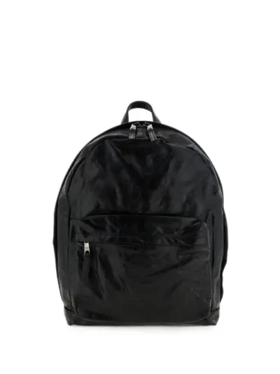 Giorgio Brato crumpled leather backpack - Black
