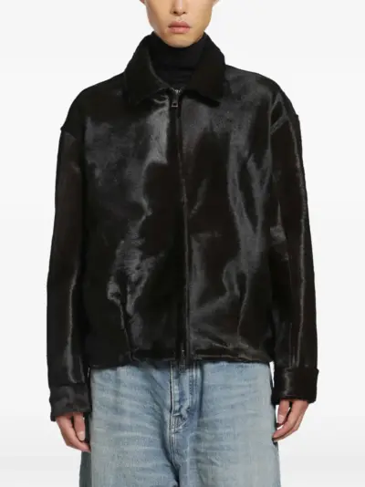 Giorgio Brato elastic-waistband leather jacket - Black