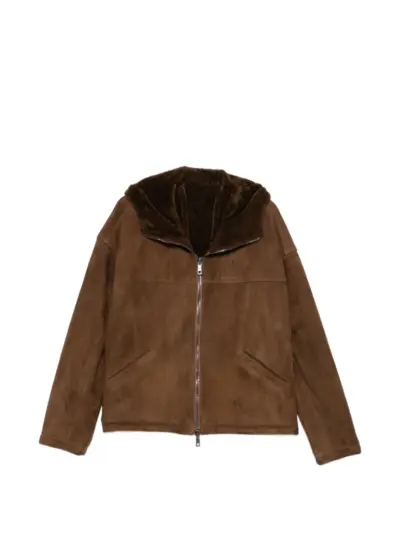 Giorgio Brato hooded suede jacket - Brown