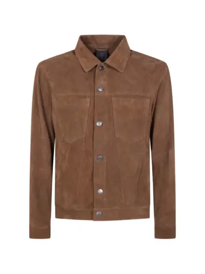 Giorgio Brato suede button-up jacket - Brown