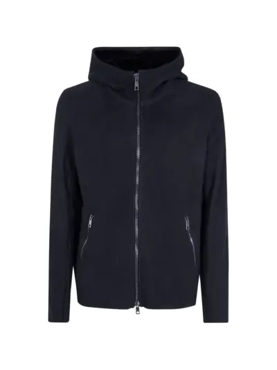 Giorgio Brato suede hooded jacket - Blue