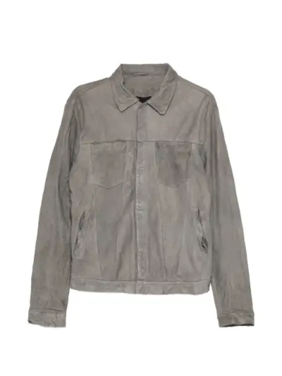 Giorgio Brato washed leather jacket - Grey
