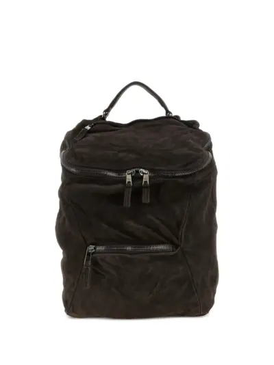Giorgio Brato wrinkled leather backpack - Brown