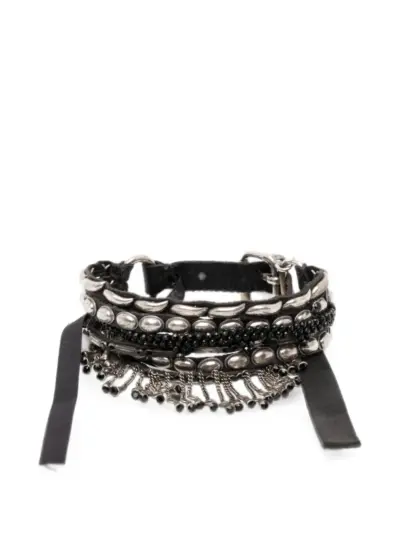 Goti beaded chain-fringe bracelet - Silver