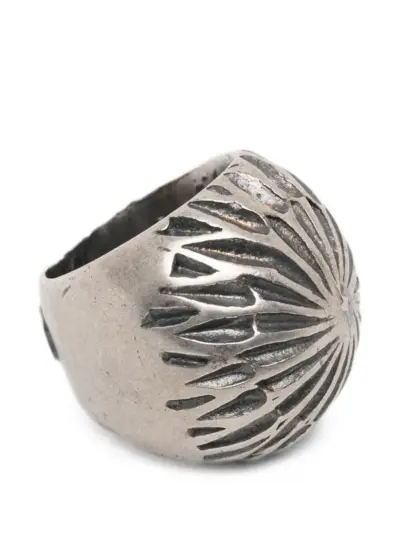 Goti textured-finish silver ring