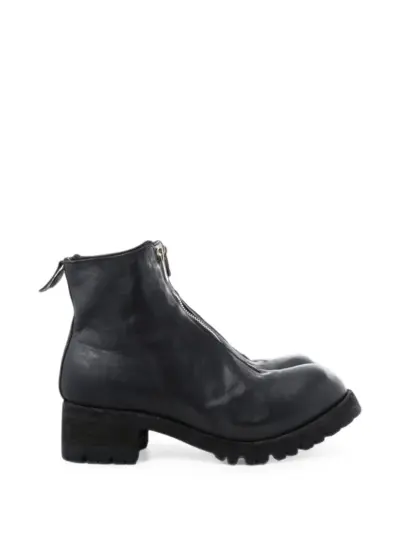 Guidi PL1_RU front-zip leather boots - Black