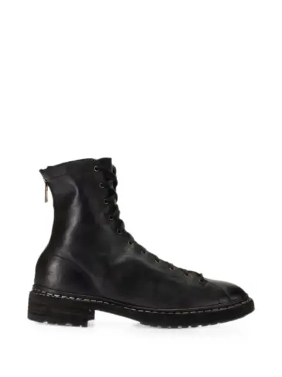 Guidi lace-up biker boots - Black