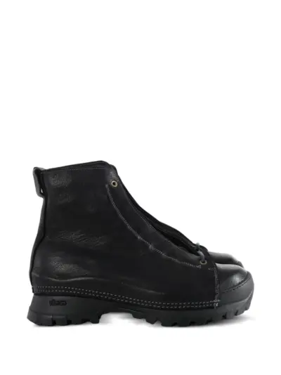 Guidi lace-up leather combat boots - Black