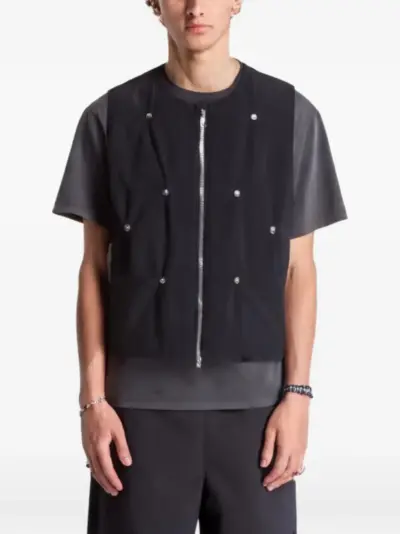 HELIOT EMIL Vox stud-embellished vest - Black
