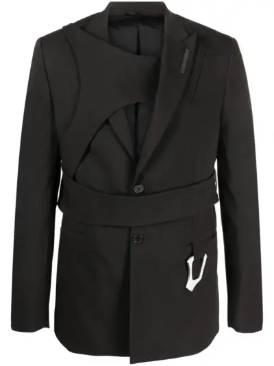 HELIOT EMIL layered-effect single breasted blazer - Brown
