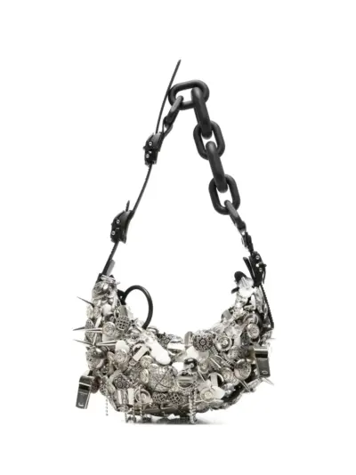 Innerraum embellished spike-detail shoulder bag - Silver