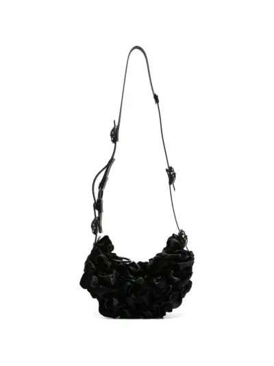 Innerraum ruffled velvet tote bag - Black