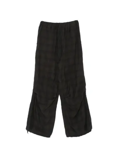 Isabel Benenato check-pattern loose-fit trousers - Black