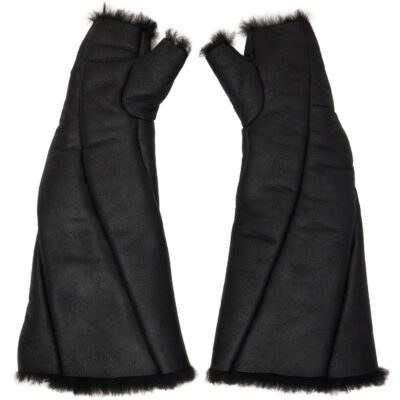 Julius Black Bending Shearling Gloves