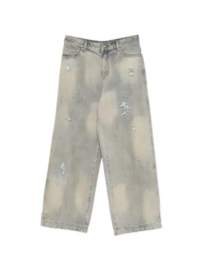 Juun.J distressed wide-leg jeans - Blue