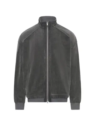 Juun.J high-neck zip-up denim jacket - Grey