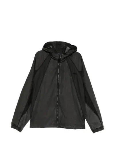 Juun.J hooded panelled jacket - Black