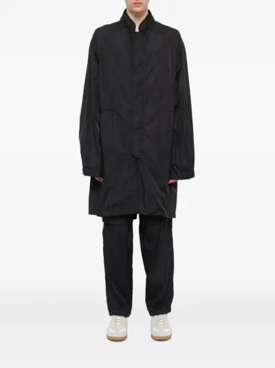 Juun.J slogan-print drawstring-waist parka - Black