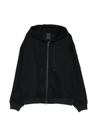 Juun.J zip-up raglan-sleeve hoodie - Blue