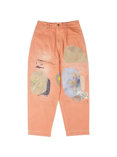 KAPITAL Katsuragi appliquéd jeans - Orange