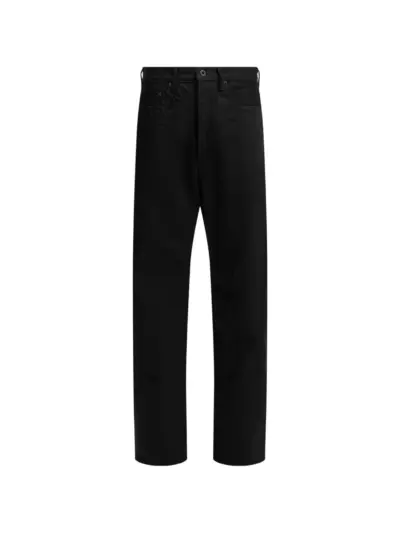 KAPITAL Monkey TH logo-patch straight-leg jeans - Black