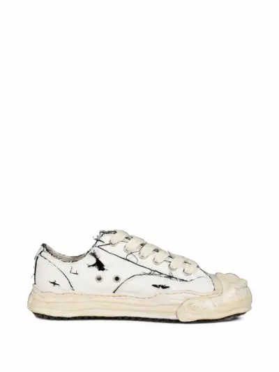 Maison MIHARA YASUHIRO Hank ripping canvas sneakers - White